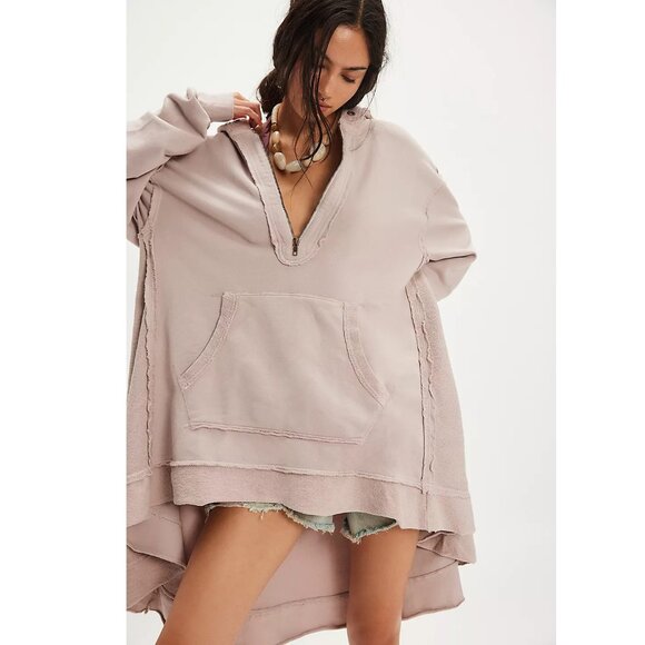 Free People Tops - Free People North Sweatshirt Hoodie Tunic Top Oversized Slouchy Cotton L 283870